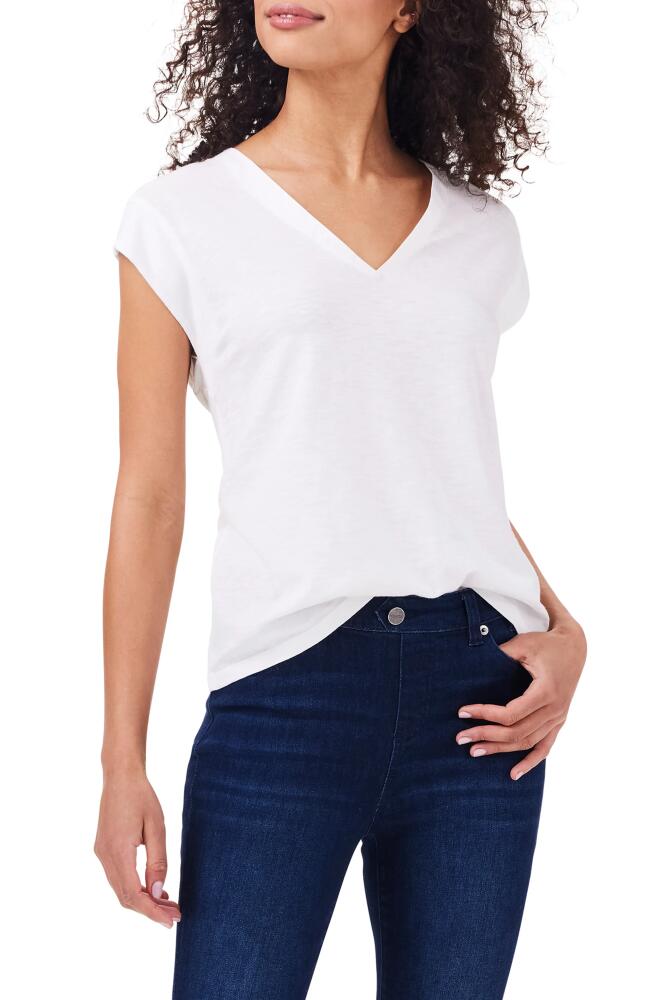 NZT by NIC+ZOE Cap Sleeve V-Neck Top in Paper White Cover