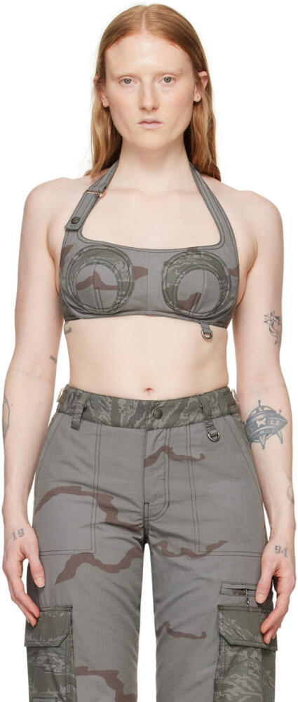 Marine Serre Gray Regenerated Camo Bra Cover