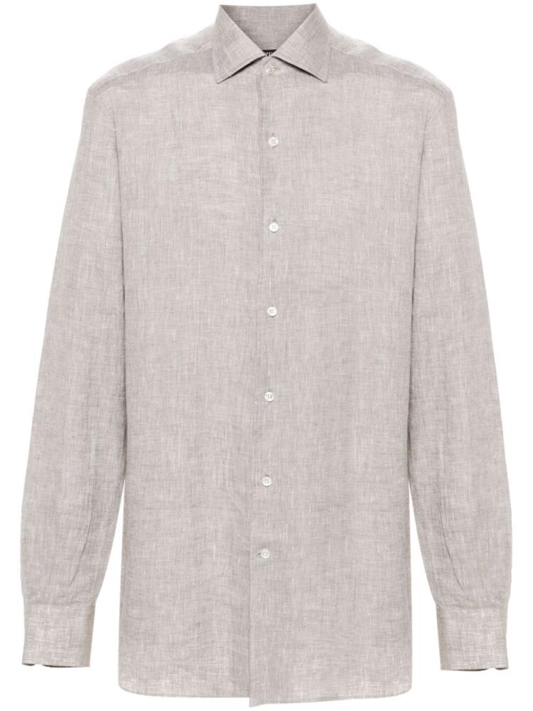 Zegna linen chambray shirt - Neutrals Cover