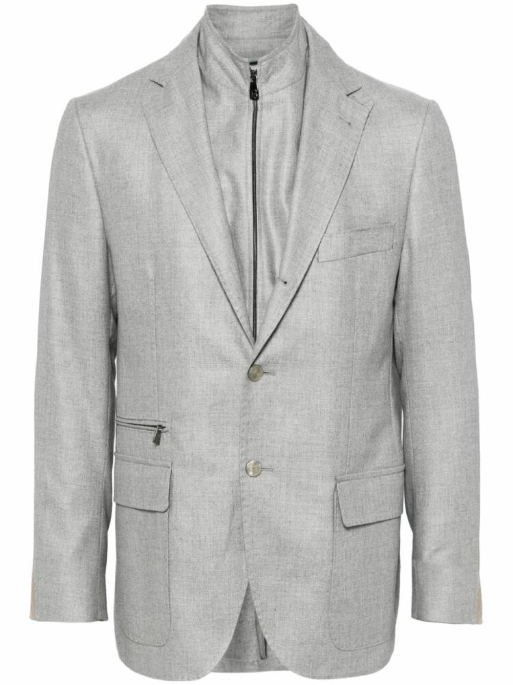 Corneliani layered mélange-effect blazer - Grey Cover