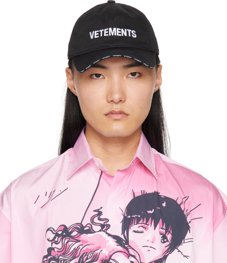 VETEMENTS Black Iconic Logo Cap Cover