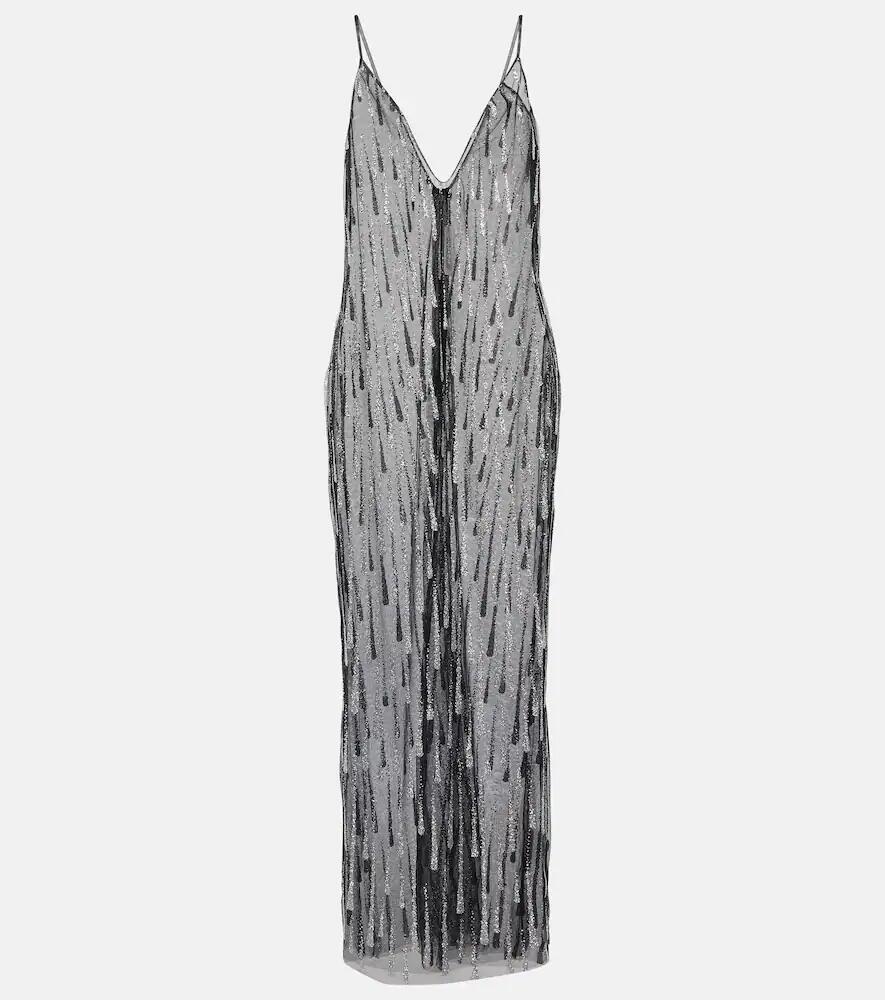 Rodarte Embellished semi-sheer maxi dress Cover