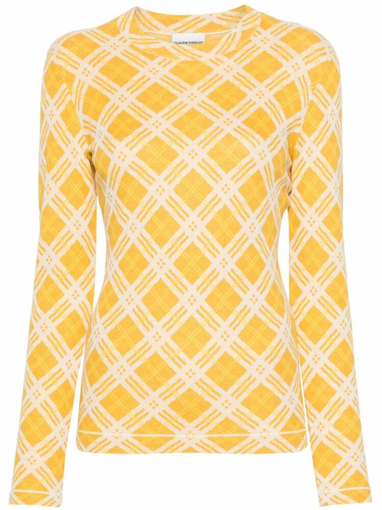 Claudie Pierlot pattern-intarsia jumper - Yellow Cover