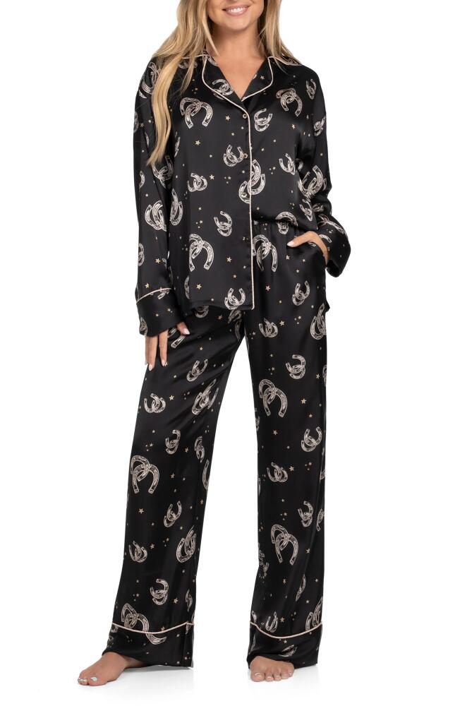 Midnight Bakery Horseshoe Satin Pajamas in Black Cover