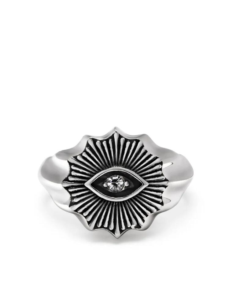 Nialaya Jewelry Evil Eye crystal ring - Silver Cover