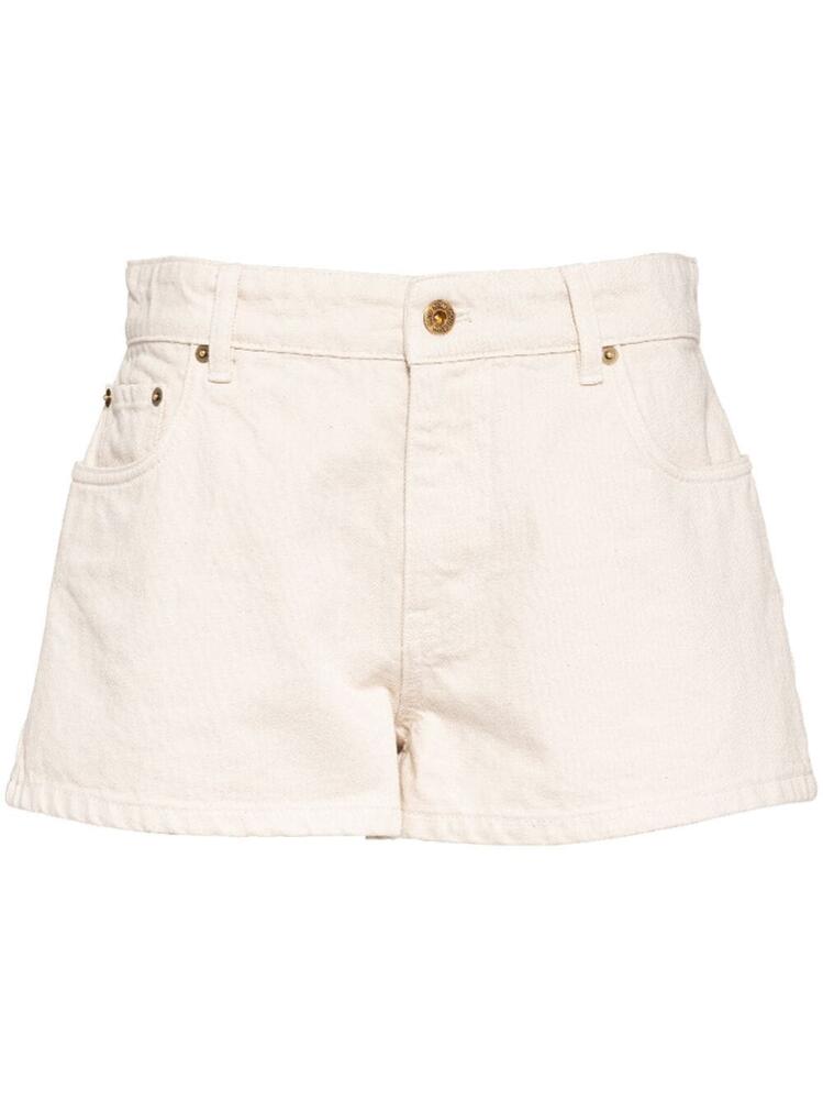 Miu Miu low-rise denim shorts - Neutrals Cover