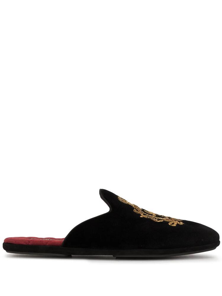 Dolce & Gabbana embroidered velvet slippers - Black Cover