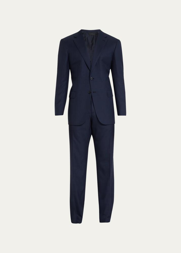 Brioni Men's Brun Wool Plaid Suit Cover