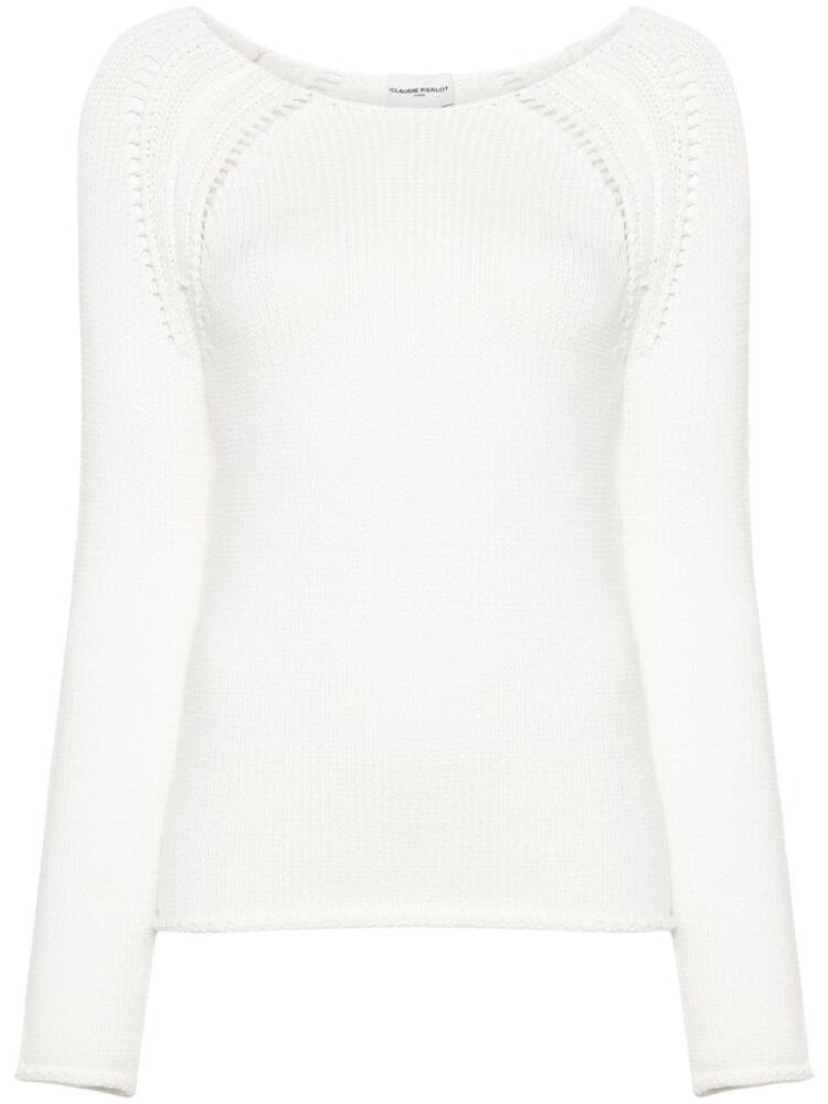 Claudie Pierlot round-neck chunky-knit jumper - White Cover