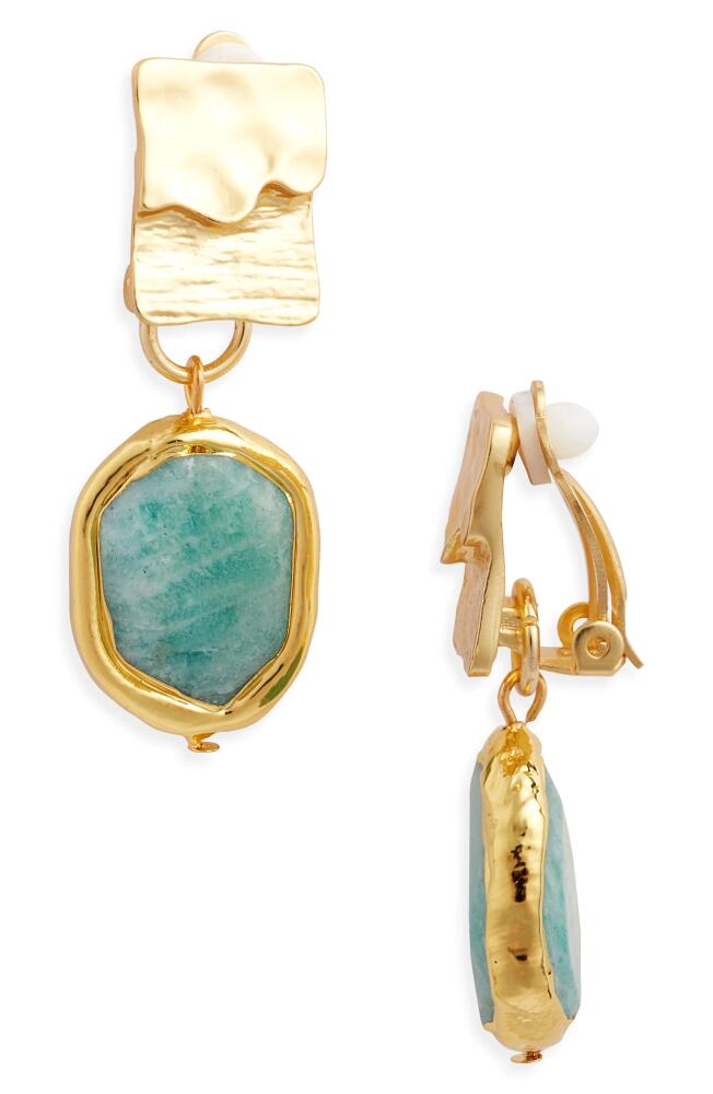 Karine Sultan Crystal Clip-On Drop Earrings in Gold Cover