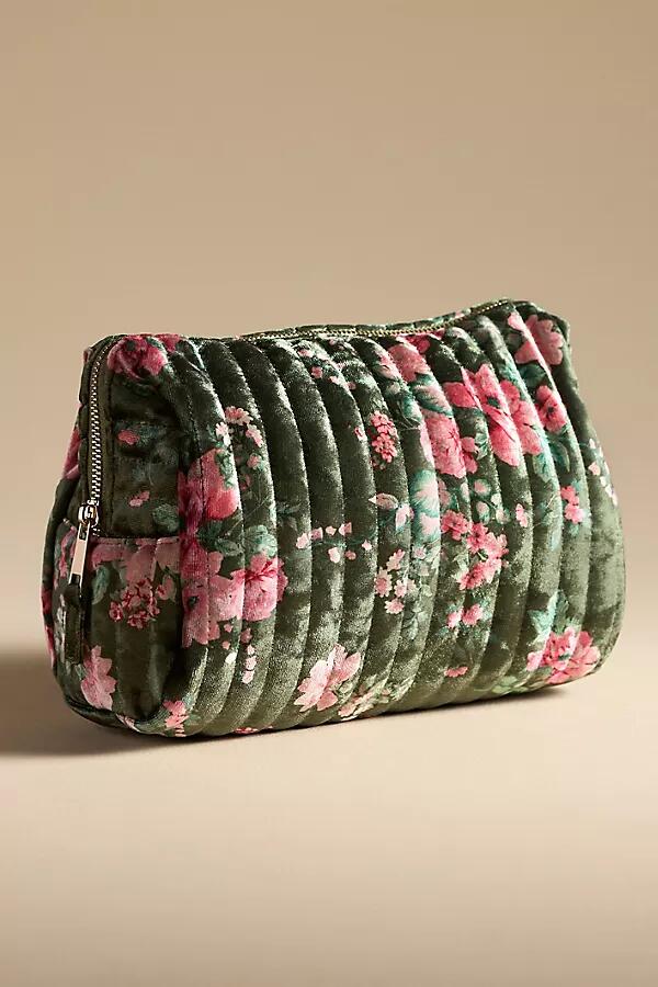 By Anthropologie Quilted Velvet Large Cosmetic Bag Cover