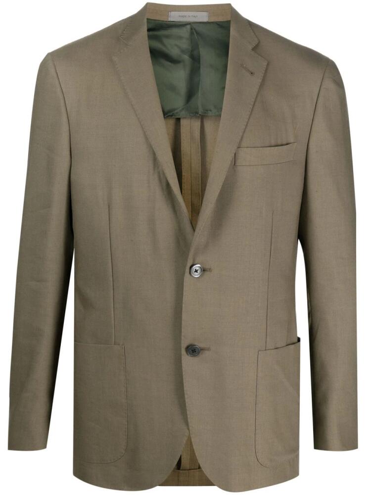 Corneliani single breasted chambray blazer - Green Cover