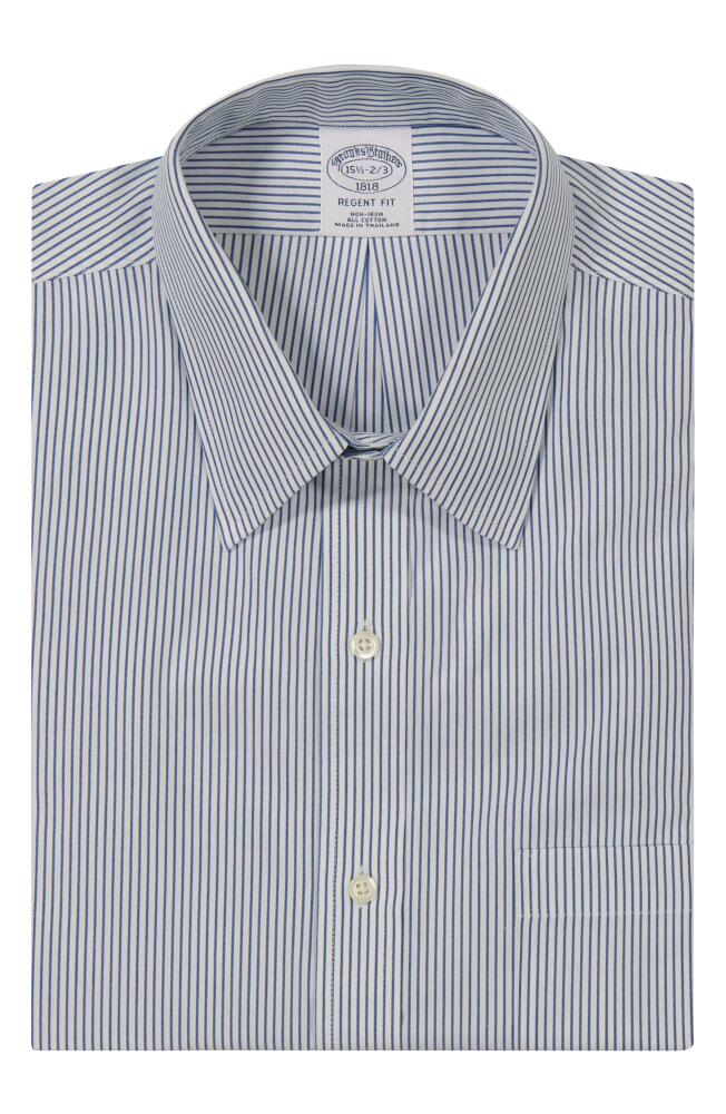 Brooks Brothers Non-Iron Regent Fit Dress Shirt in Str Bl Cover