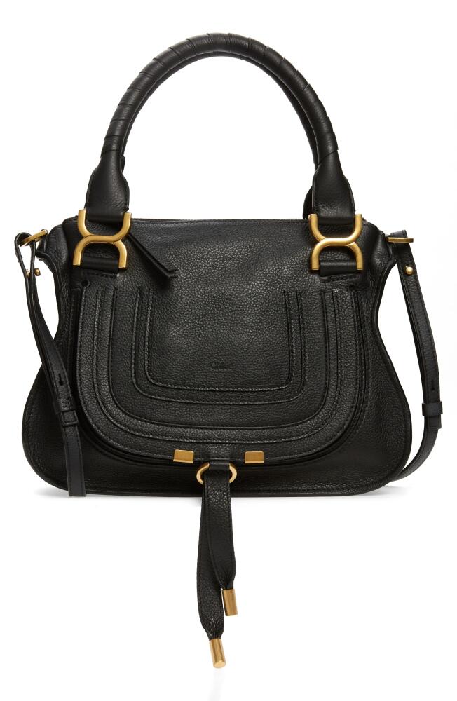 Chloé Small Marcie Leather Satchel in Black Cover