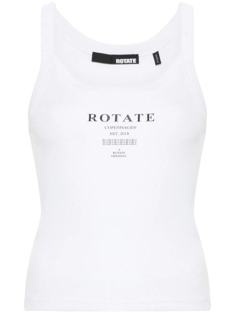 ROTATE BIRGER CHRISTENSEN logo-print ribbed top - White Cover