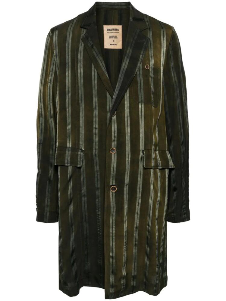 Uma Wang Giovanni striped coat - Green Cover