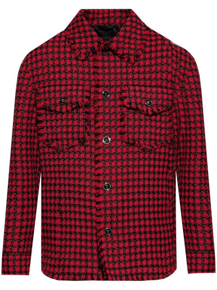 Versace tweed shirt jacket - Red Cover