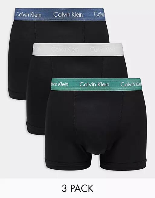 Calvin Klein ASOS Exclusive 3-pack of boxer briefs with contrast waistbands in black Cover