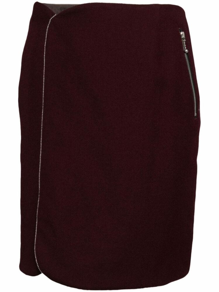 Kolor sliver-tone trim wool skirt - Red Cover