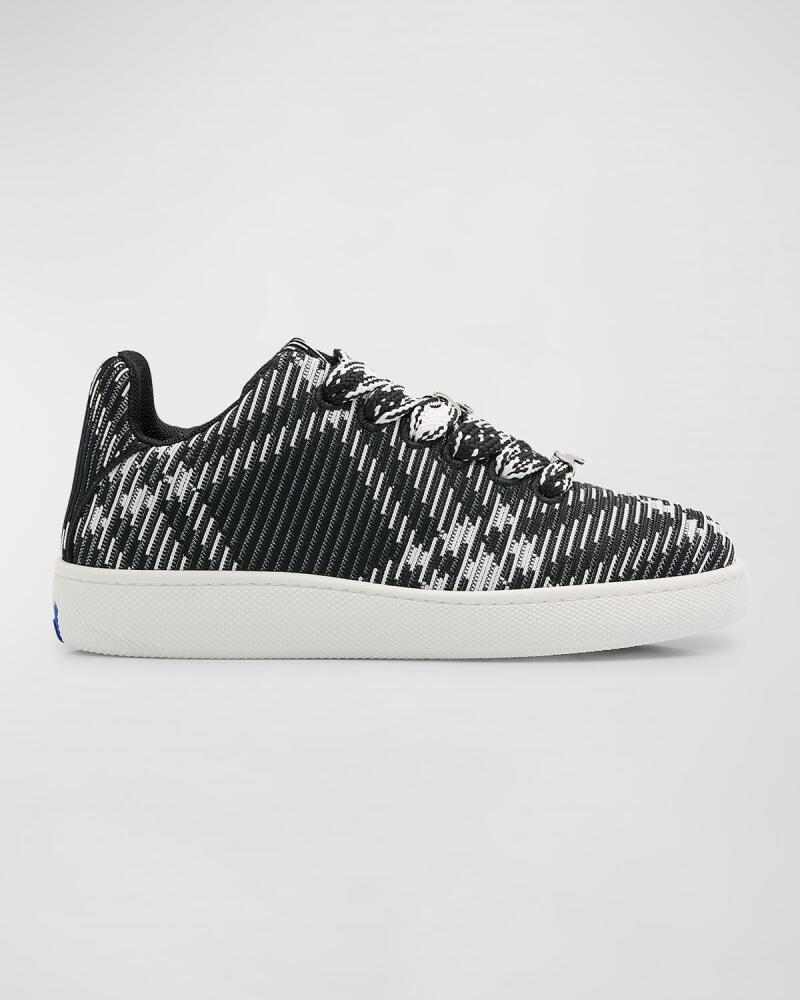 Burberry Men's Check Knit Box Low-Top Sneakers Cover