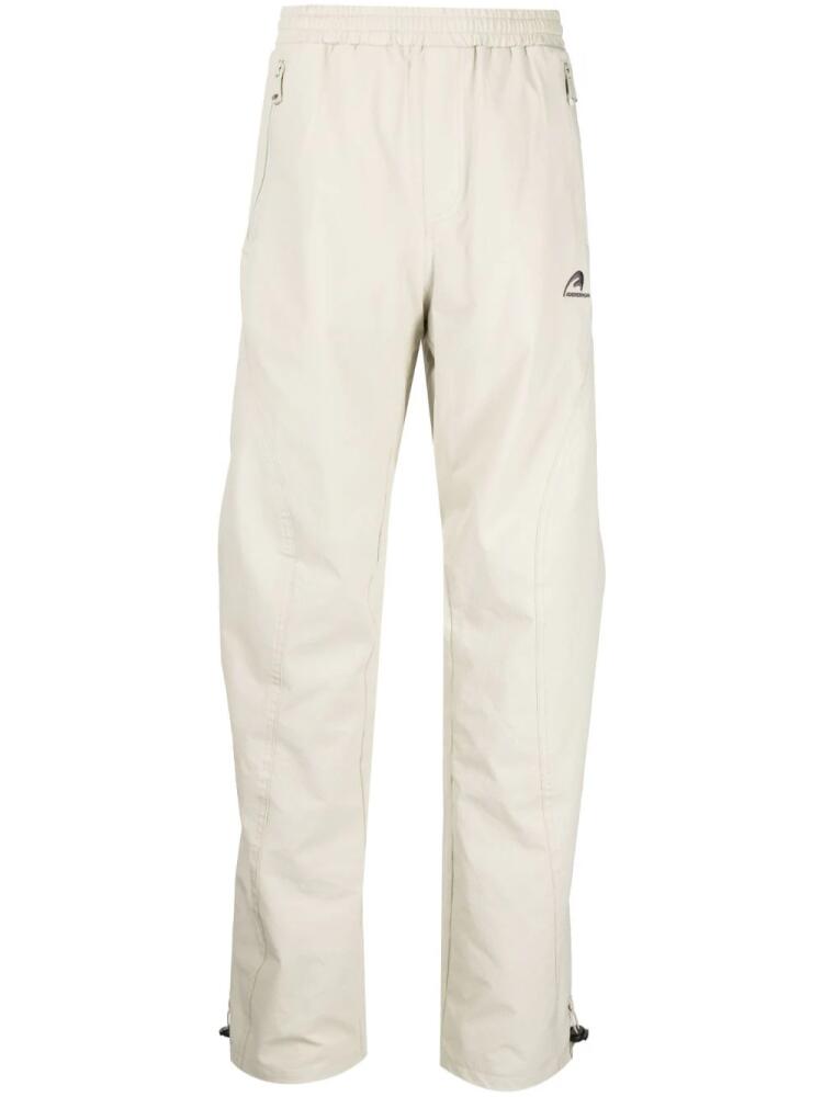 Ader Error logo-embroidered straight-leg trousers - Neutrals Cover