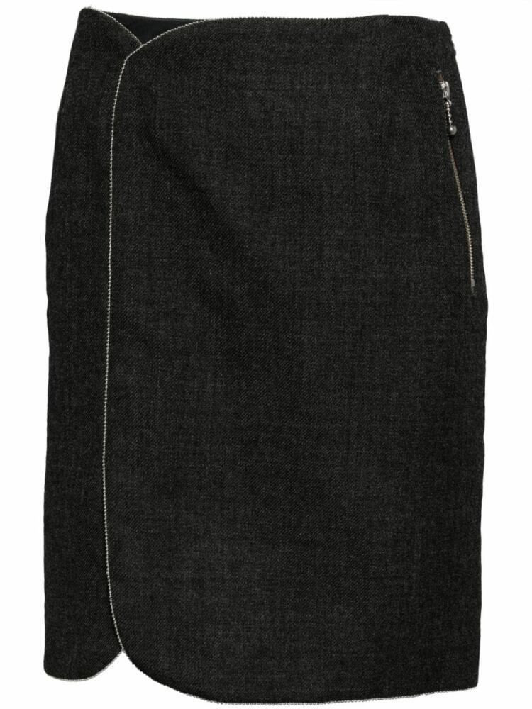 Kolor sliver-tone trim wool skirt - Grey Cover