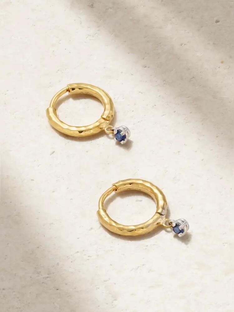 Octavia Elizabeth - + Net Sustain Charmed Micro Gabby 18-karat Recycled Yellow And White Gold Sapphire Hoop Earrings - One size Cover