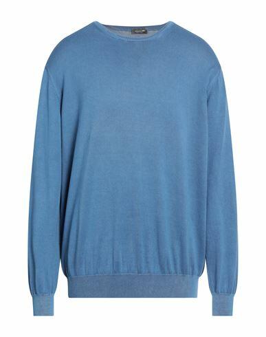 Rossopuro Man Sweater Slate blue Cotton Cover