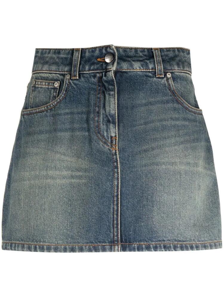 Palm Angels star-motif denim mini skirt - Blue Cover