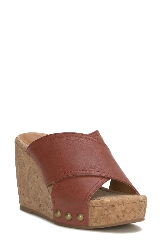 Lucky Brand Valmai Platform Wedge Slide Sandal in Henna Cover