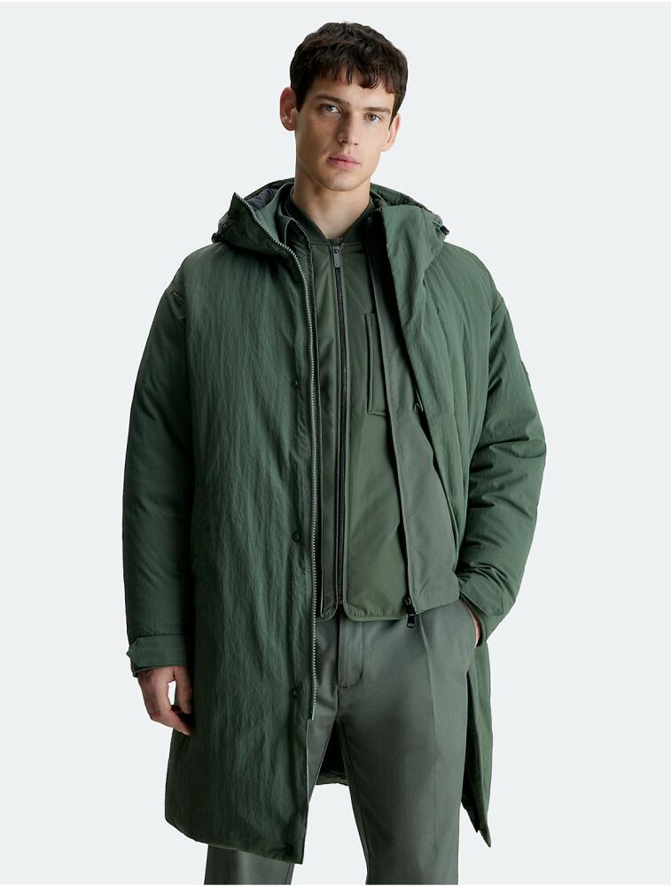 Calvin Klein Men's Crinkle Nylon Down Parka - Green Cover