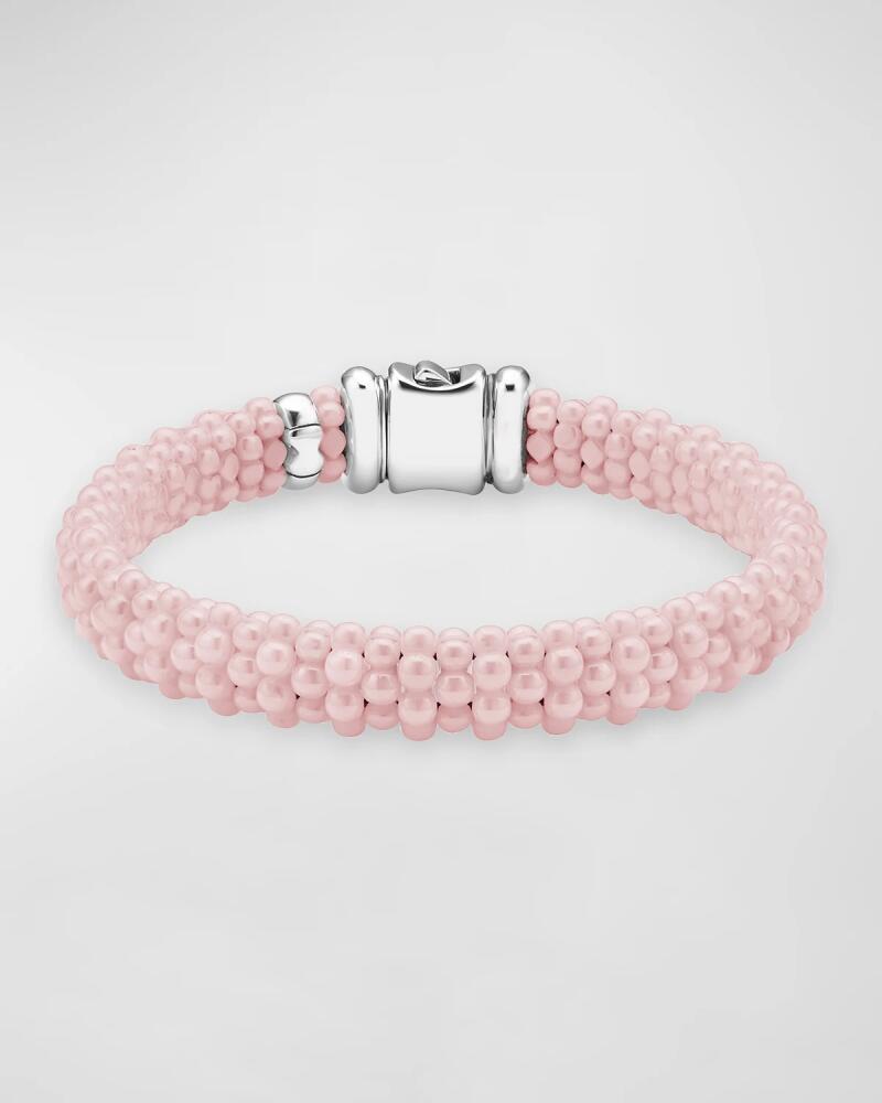 LAGOS Sterling Silver Pink Caviar 9mm Rope Bracelet Cover