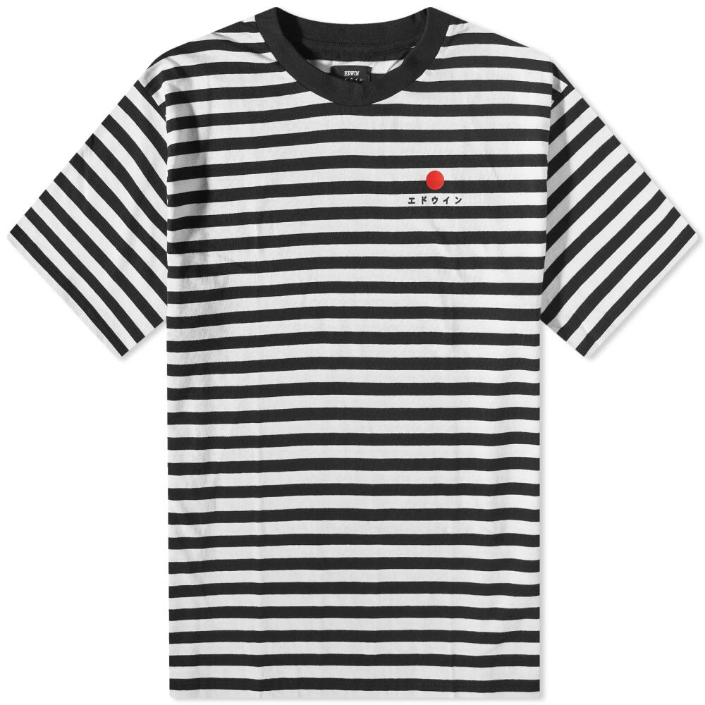 Edwin Men's Basic Stripe T-Shirt in Black/White Cover