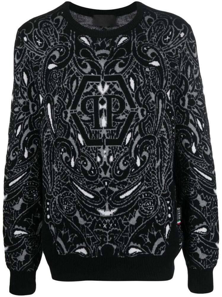 Philipp Plein paisley-print cashmere-silk jumper - Black Cover