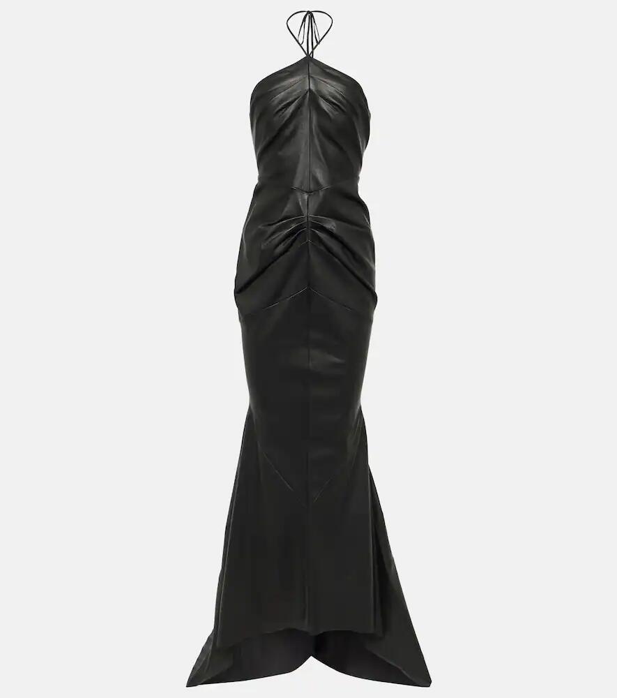 Maticevski Ambergris draped leather gown Cover