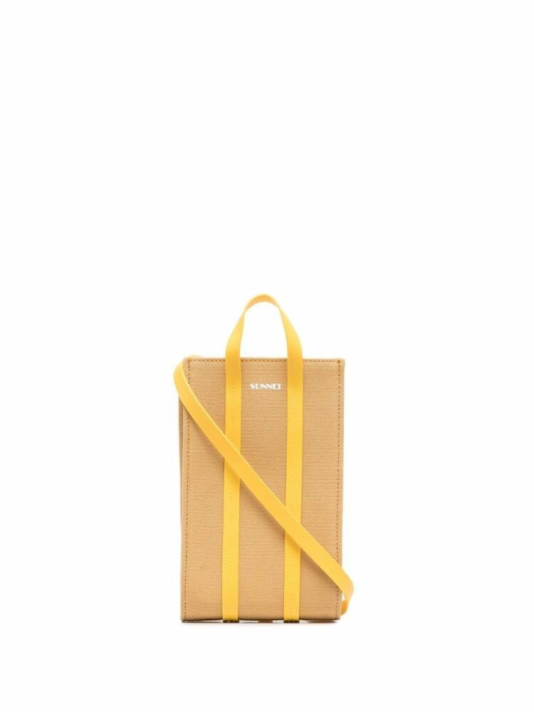 Sunnei logo-print pouch - Yellow Cover