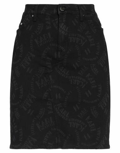 Karl Lagerfeld Woman Denim skirt Black Cotton, Modal, Elastomultiester, Elastane Cover