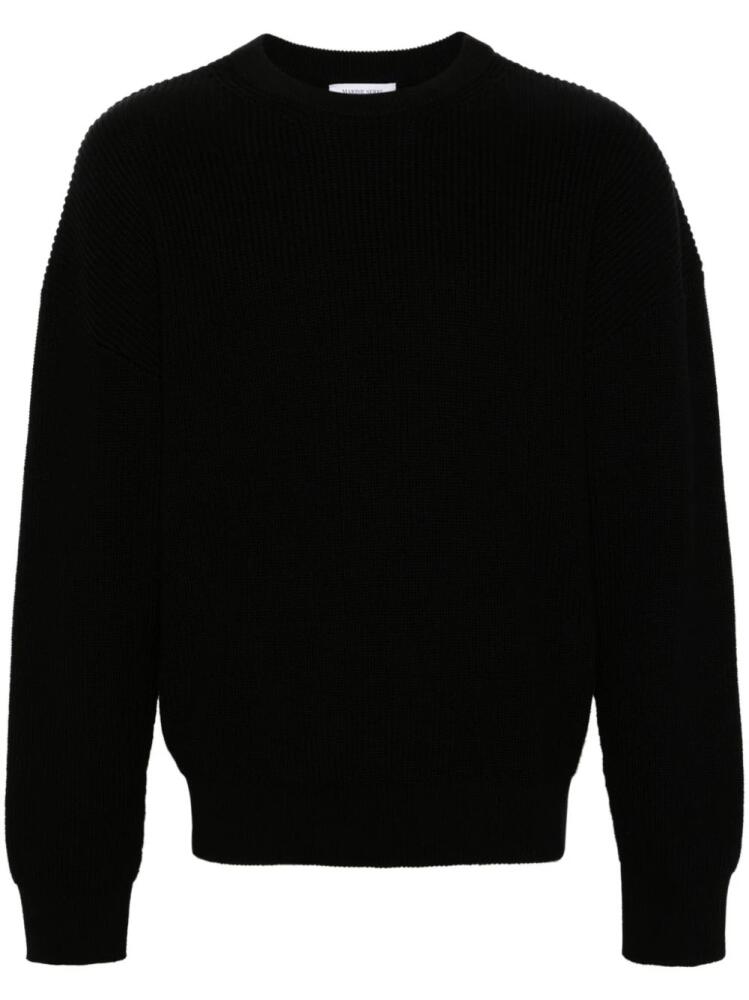 Marine Serre Crescent Moon-intarsia knit jumper - Black Cover