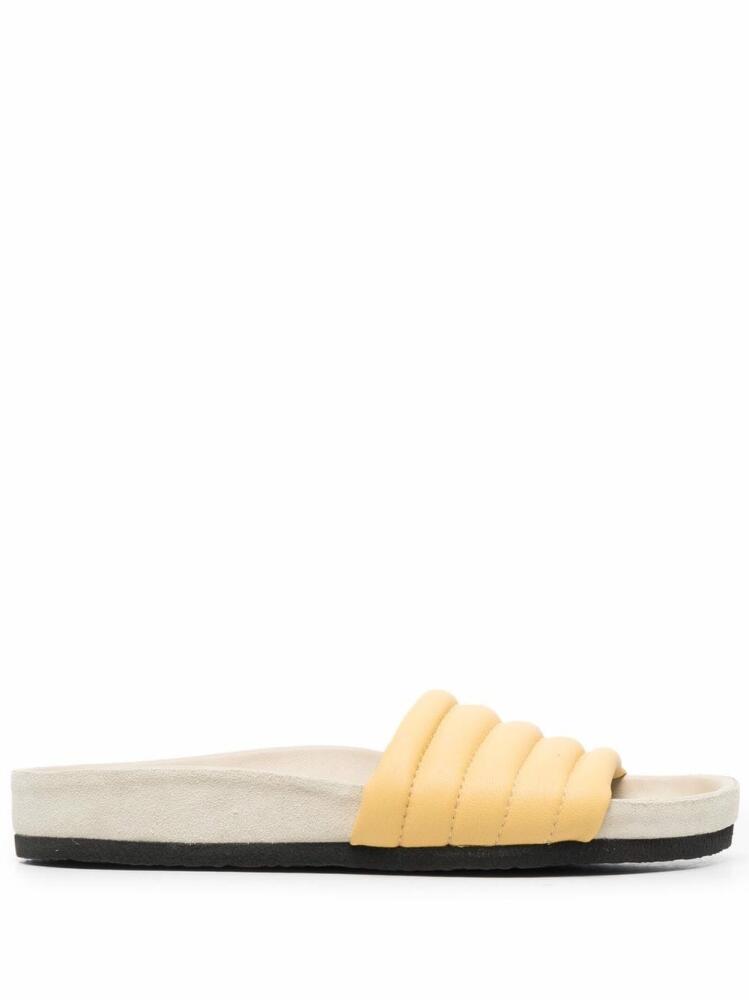 ISABEL MARANT Shellea padded slides - Yellow Cover