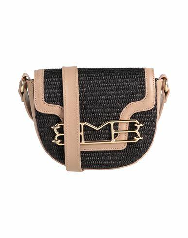 My-best Bags Woman Cross-body bag Black Soft Leather, Textile fibers Cover