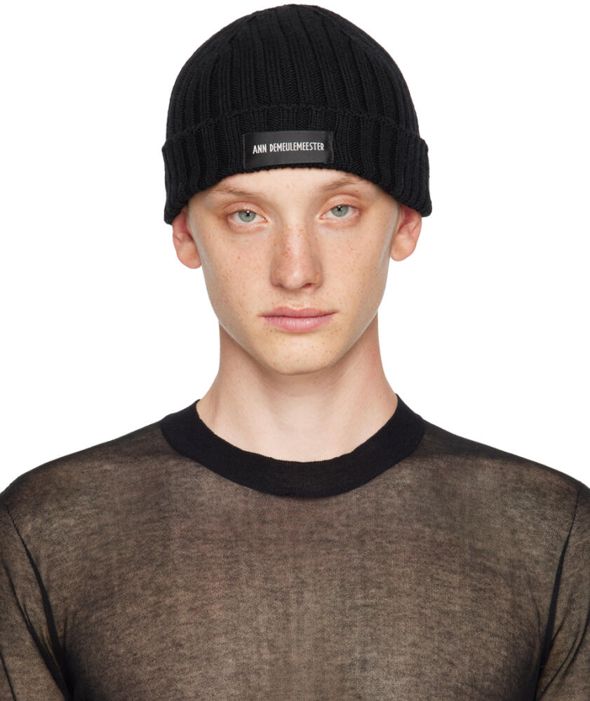 Ann Demeulemeester Black Hastert Beanie Cover