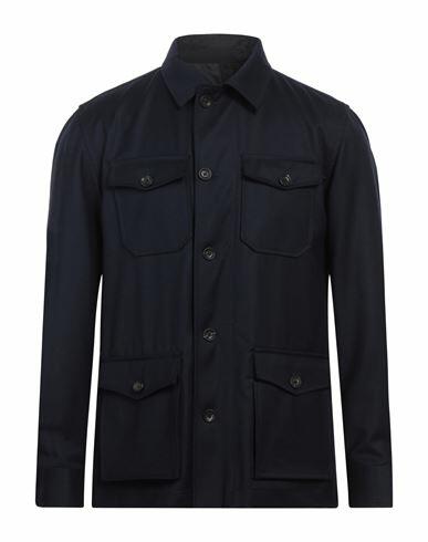 Mazzarelli Man Jacket Navy blue Cotton, Polyamide, Elastane Cover