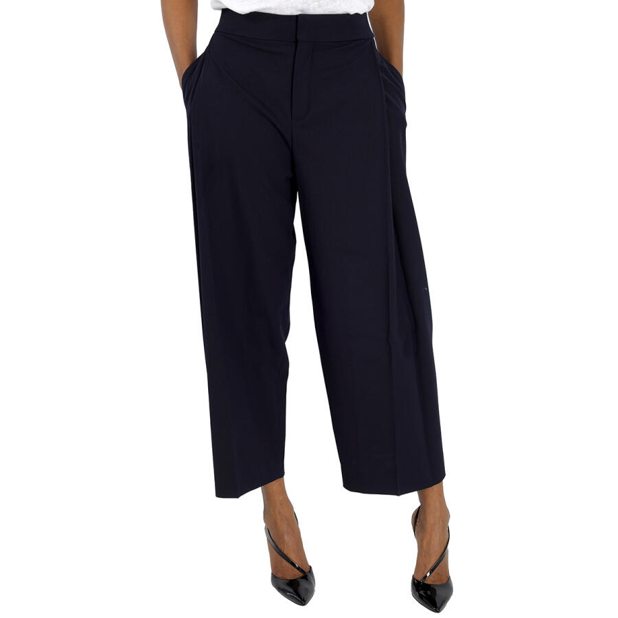 Chloe Blue Cropped Carrot Trousers Cover