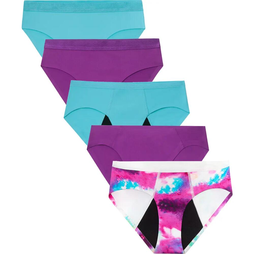 Proof® Assorted 5-Pack Teen Period & Leakproof Underwear in Purple/Teal Multi Cover