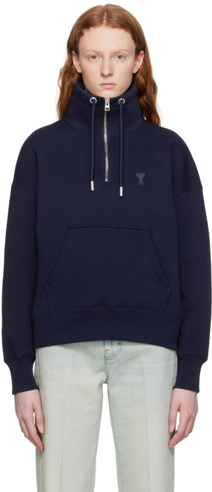 AMI Paris Navy Ami de Cœur Sweatshirt Cover