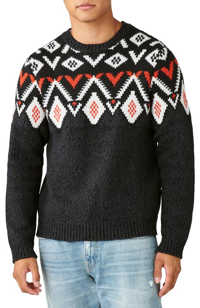 Lucky Brand Fair Isle Cotton Sweater in Black Multy Cover