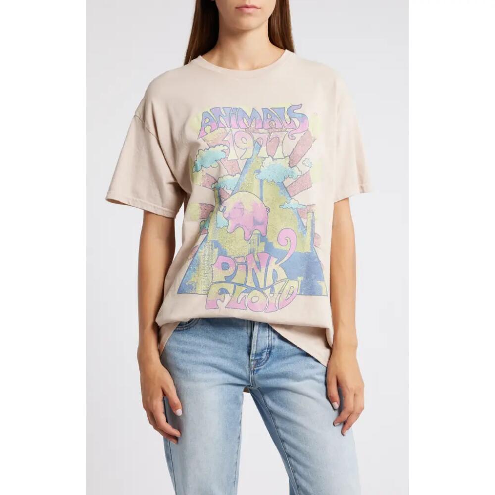 Merch Traffic Pink Floyd Animals Cotton Graphic T-Shirt in Sand Cover