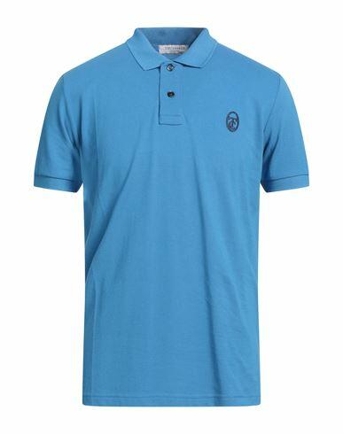 Trussardi Collection Man Polo shirt Azure Cotton Cover