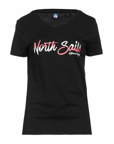 North Sails Woman T-shirt Black Cotton Cover