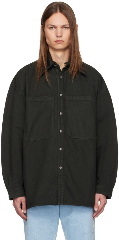 Nanushka Black Beaux Denim Shirt Cover